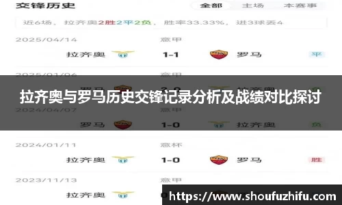 拉齐奥与罗马历史交锋记录分析及战绩对比探讨
